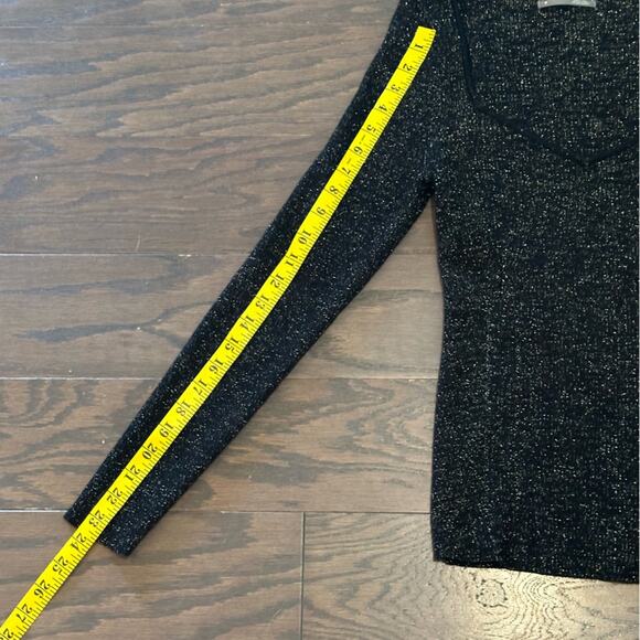 Anthropologie Black Metallic Pullover Sweetheart Sweater Size Medium - Picture 8 of 12